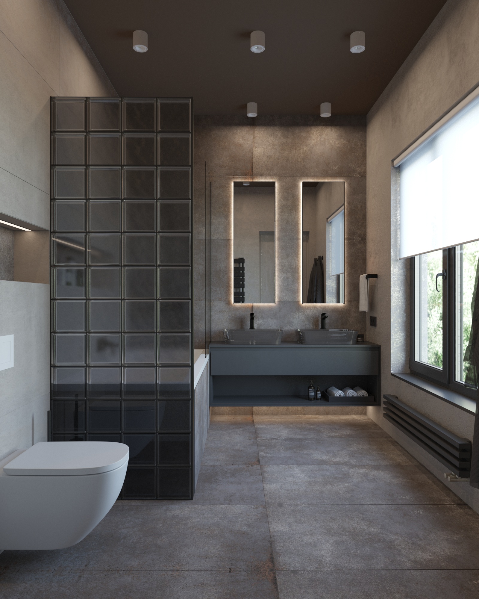 Ванная комната при мастер-спальне в частном доме, Ленинградская область